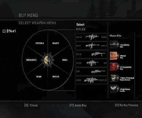 Меню закупки из Global Offensive